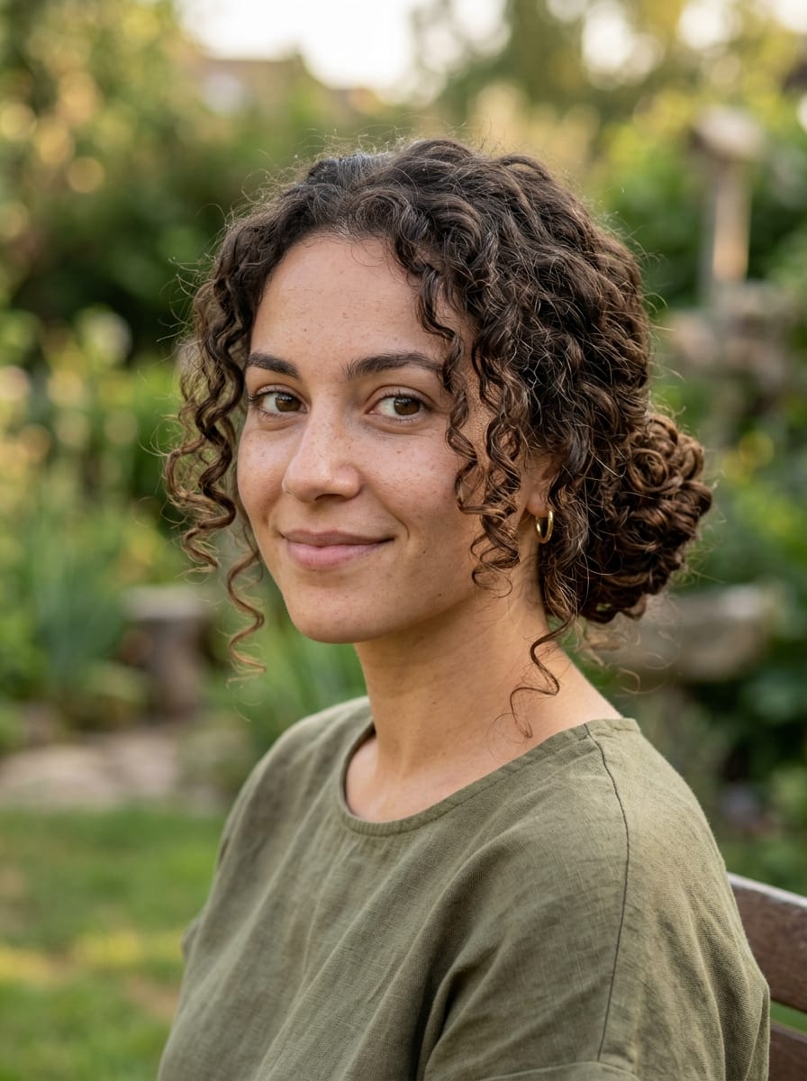 Curly Low Bun - Dutt Frisur mittellang